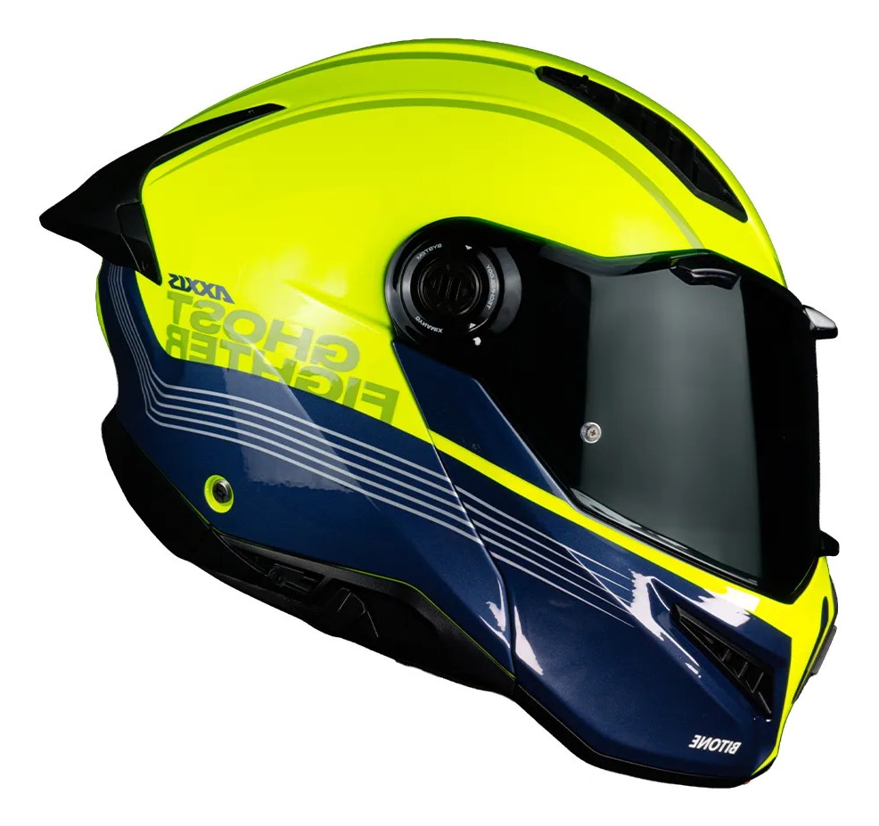 CASCO AXXIS ABATIBLE GHOSTFIGHTER BITONE C3 AMARILLO NEON BRILLO