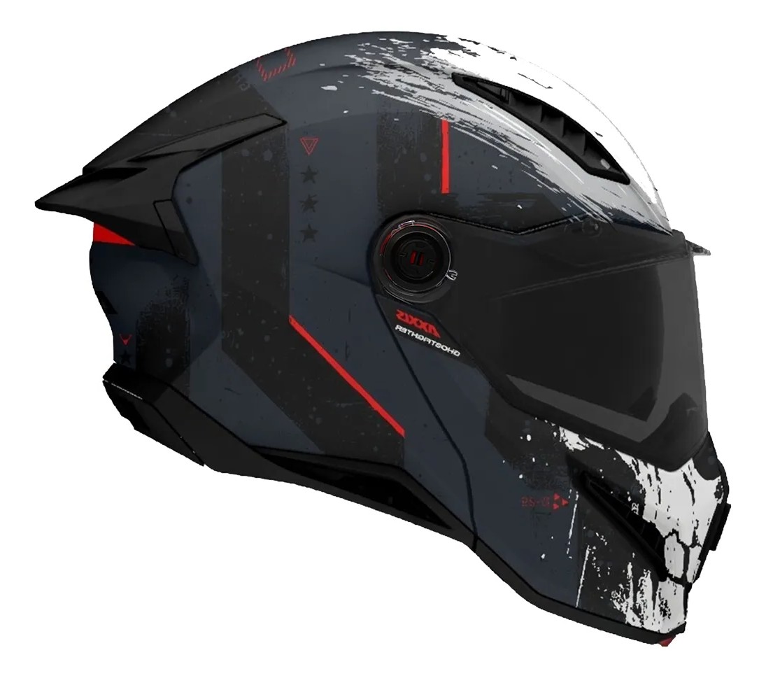 CASCO AXXIS ABATIBLE GHOSTFIGHTER C1 NEGRO MATE/CALAVERA